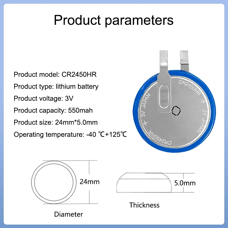 2 sztuk nowy oryginalny Eaxell CR2450HR CR2450 2450 3V wysokotemperaturowa bateria litowa baterie dwutlenku manganu