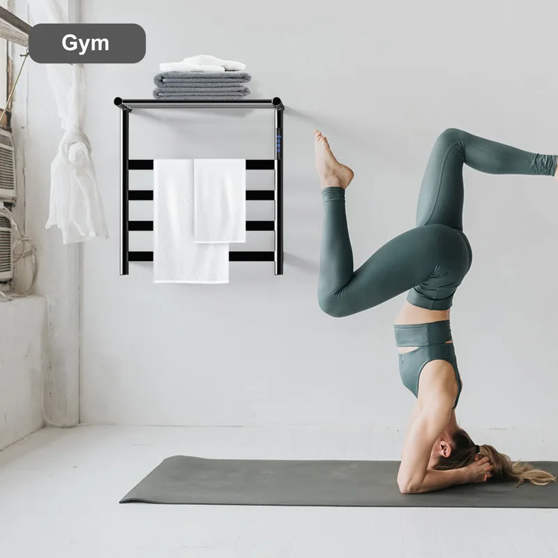 Электрическая вешалка для полотенец, сушилка для полотенец из нержавеющей стали, углеродное волокно, ванная комната, электрическая вешалка для полотенец с подогревом, легкий роскошный стиль