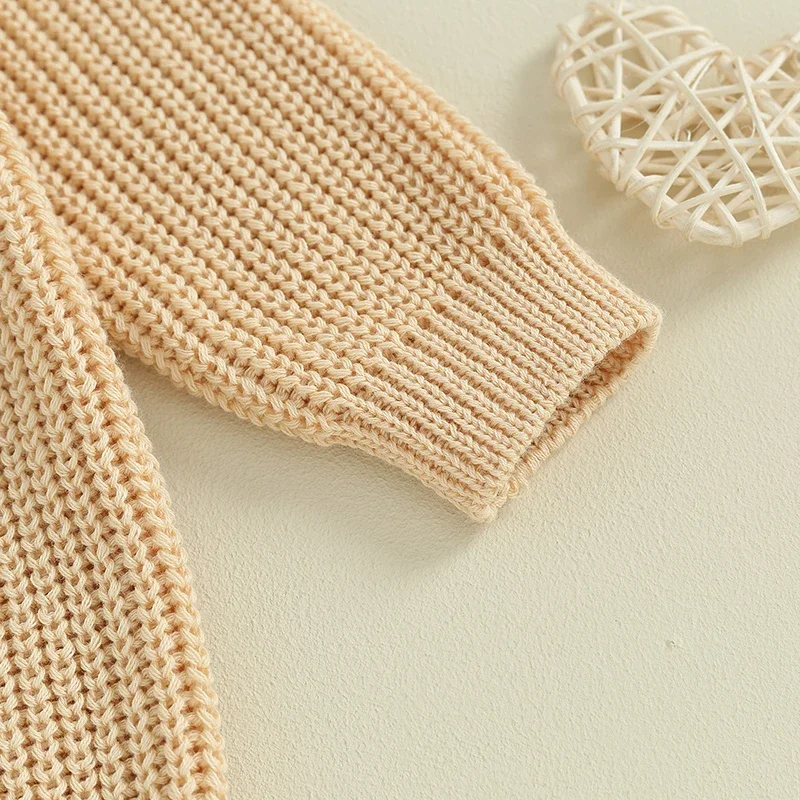 سترات للفتيات الصغيرات من عمر 0 إلى 18 شهرًا بأكمام طويلة ومطرزة بحروف وسترات متماسكة للفتيات الصغيرات #5