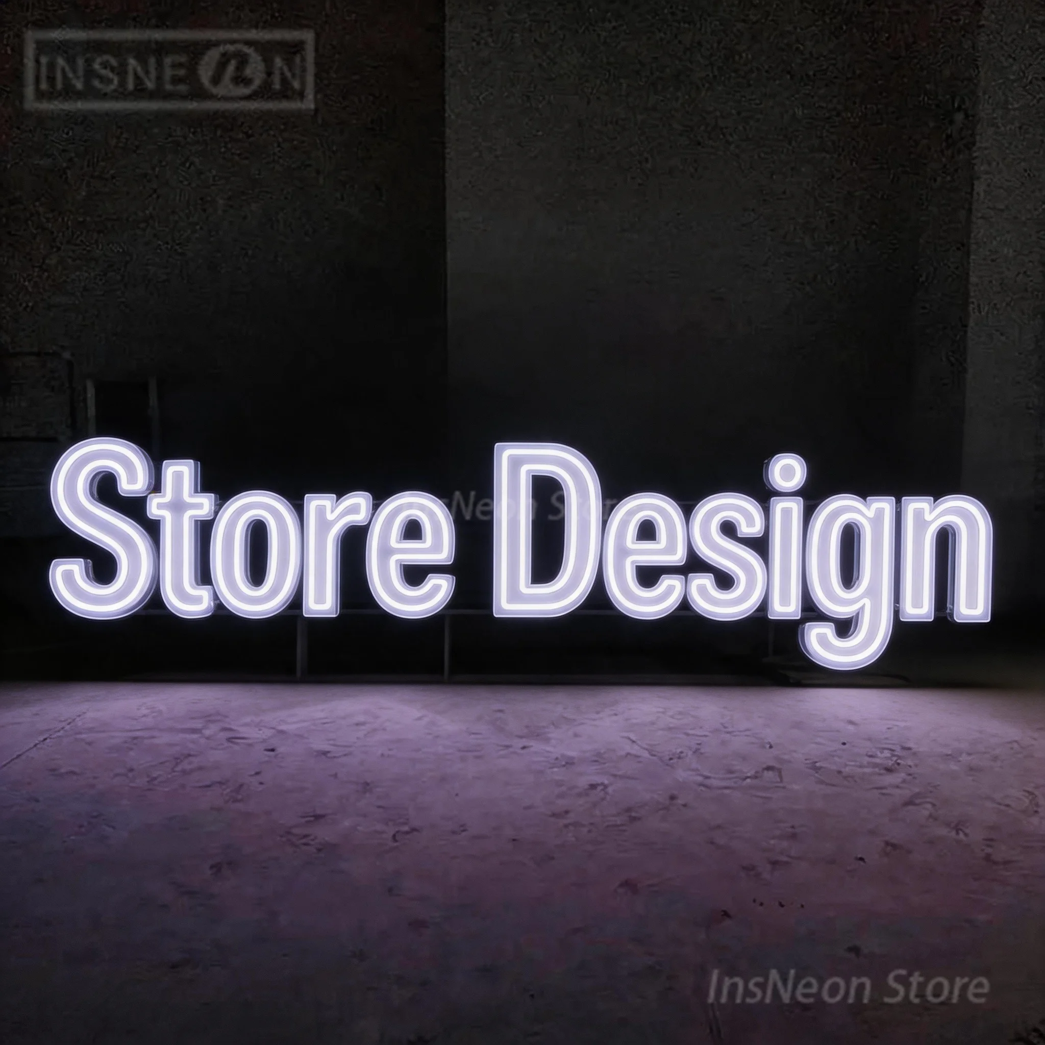 Custom Store Design Metal LED Logo Sign, Acrylic Luminous Neon Letters, Luxury Brand Wall Poster Business Label Signs