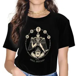 Vegan Chef Baphomet grandine Seitan magliette da donna Satanic Baphomet capra estetica Vintage abbigliamento femminile manica corta grafica allentata