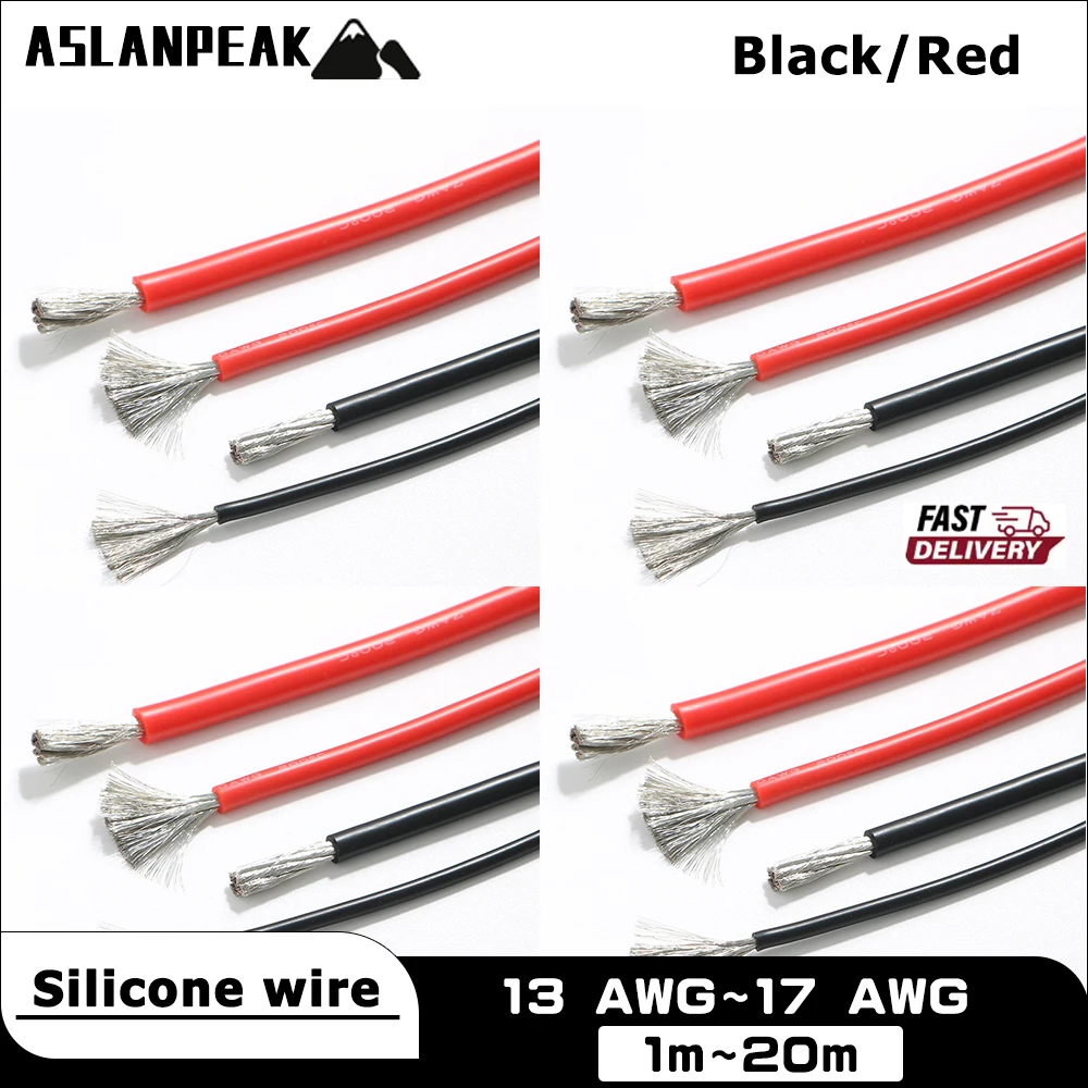 Black Red Heat-resistant with extra softness Silicone wire Silicone cable Long-lasting Electrical wires Electric cable