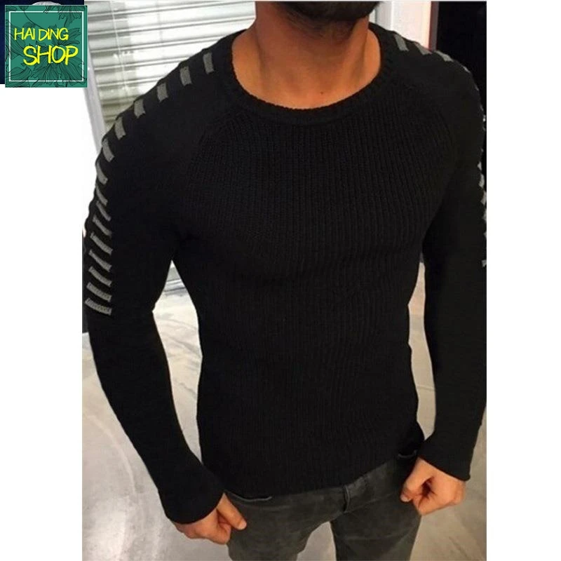 الرجال سليم صالح طويل Sve جولة Ne سترة الخريف الشتاء عارضة محبوك أعلى Faionable اللون بلو الشتاء سترة