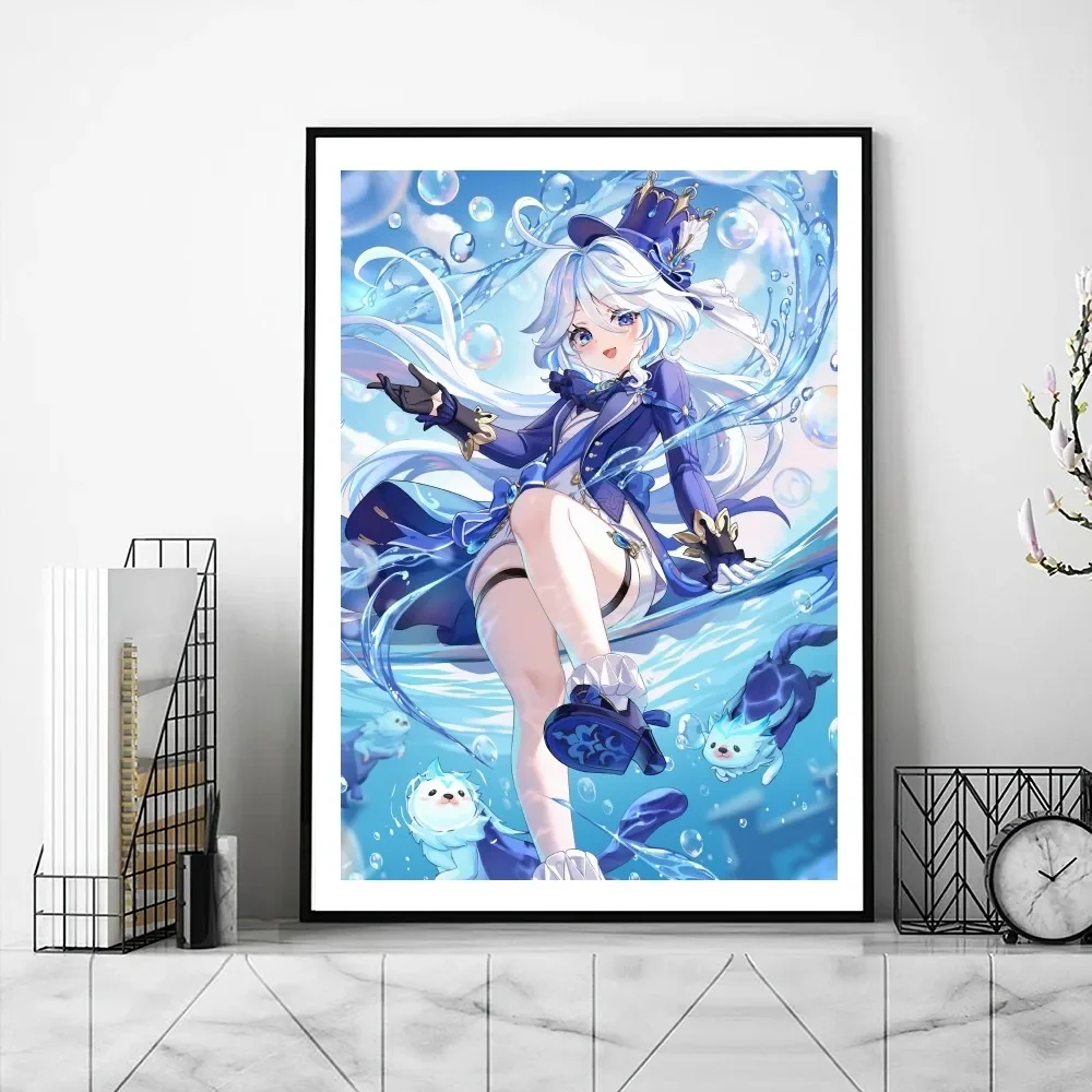 Genshin Impact Furina Poster, Gallery Prints, Canvas Painting, Wall Pictures, Living Room Sticker