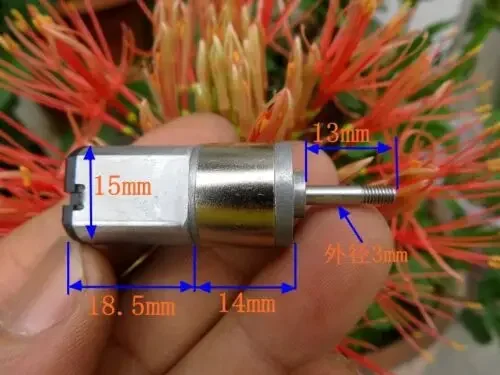 Micro 030 Full Metal Gearbox Gear Reduction Motor DC 3V-6V 5V 200RPM Slow Speed with Screw Shaft for Electronic Lock