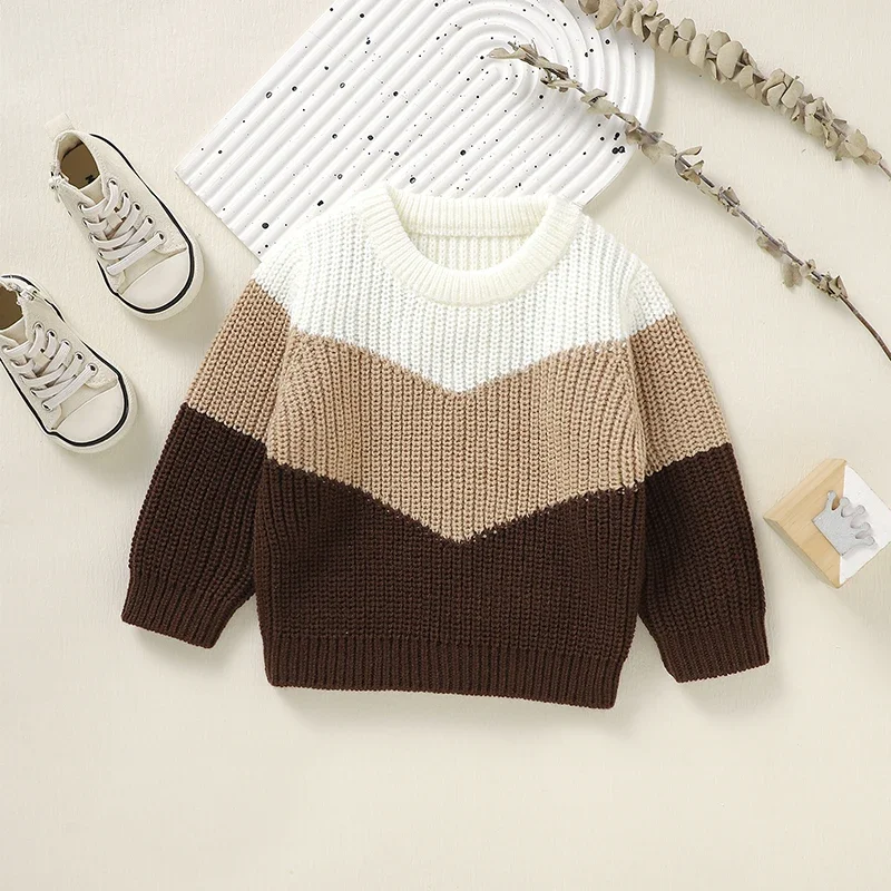 Baby Sweaters Knit Infant Girls Pullover Fashion Striped Newborn Chlidren Clothing Long Sleeve Autumn Outerwear Boys Warm Winter