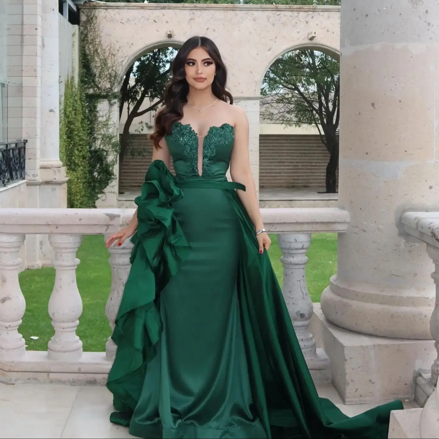 Великолепные вечерние платья русалки, милое кружевное блестящее платье Vestido de Noche, вечернее платье для выпускного вечера с рюшами на заказ