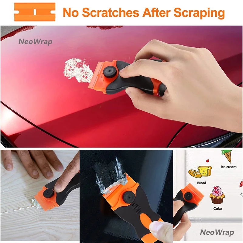 Scraper for Car Glass with Blades Window Glass Glue Sticker Remover Razor Blade Scraper to Clean Ceramic Hob Auto Squeegee Tool