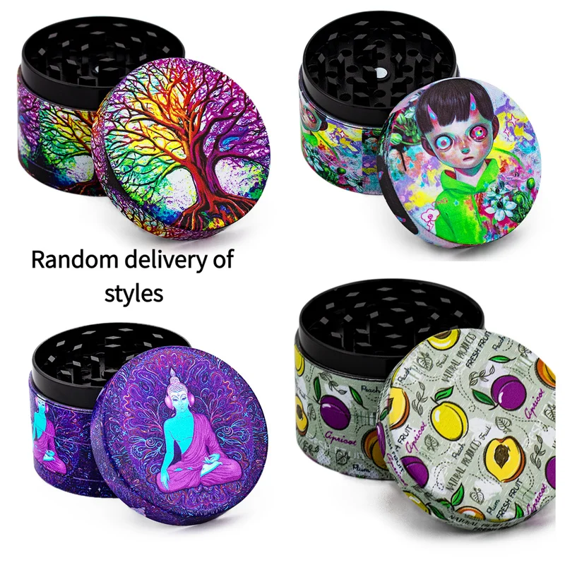 4-layer herbal grinder, spice grinder, portable manual herbal grinder, randomly shipped