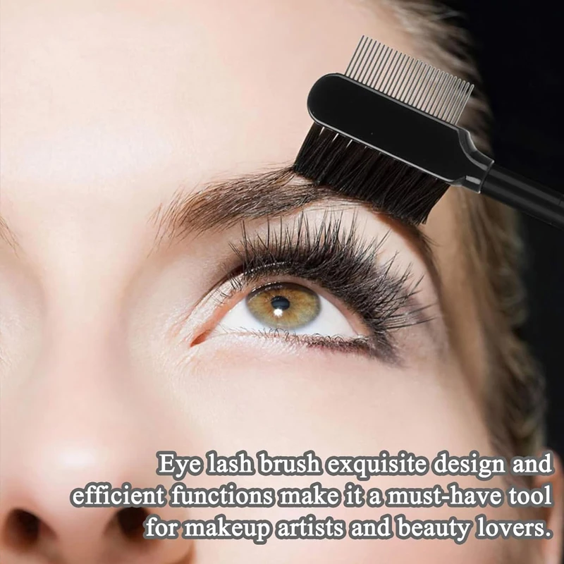 Dual End Eyelash Comb and Eyebrow Brush - Professional Grooming Tool for Lash Extensions, 2-in-1 Makeup Artist Essential