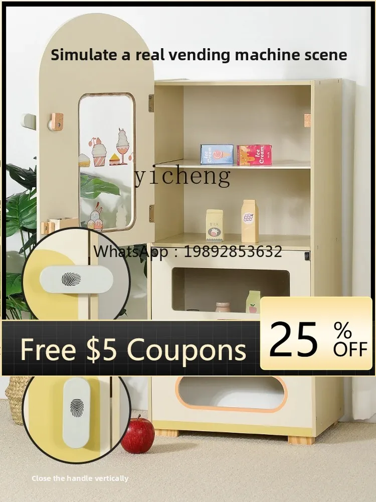 

ZZ Children's Drinks Automatically Sell Vending Machine Wooden Toys Girl and Boy Play House