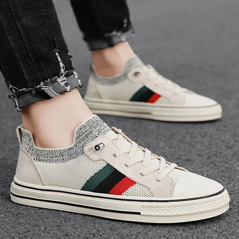 الصيف أحذية قماشية رجالية فاخرة شبكة تنفس أحذية رياضية كاجوال مريحة شقة الانزلاق على الأحذية مصمم العلامة التجارية كروسوفكي موخيزلي