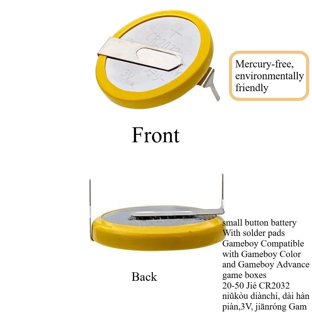 Cr2032 Button Cell Battery With Solder Tab