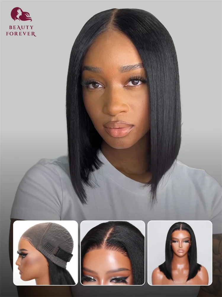 

BEAUTYFOREVER Bye Bye Knots 3.0 Glueless Bob Wig Human Hair Pre Cut Transparent Lace Front Wig With Drawstring for All Head Size