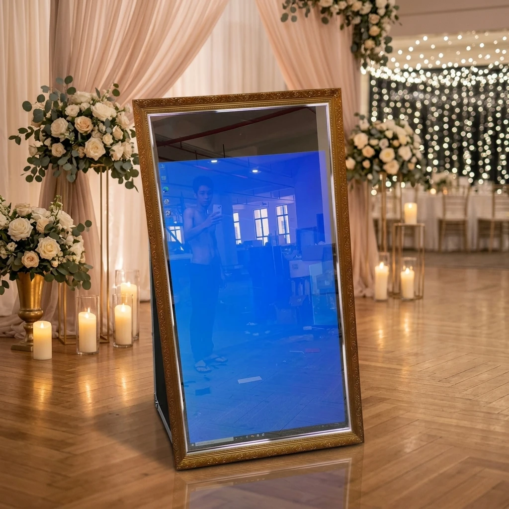 55-Inch 65-inch portable Magic Mirror photo booth for weddings with   and printer
