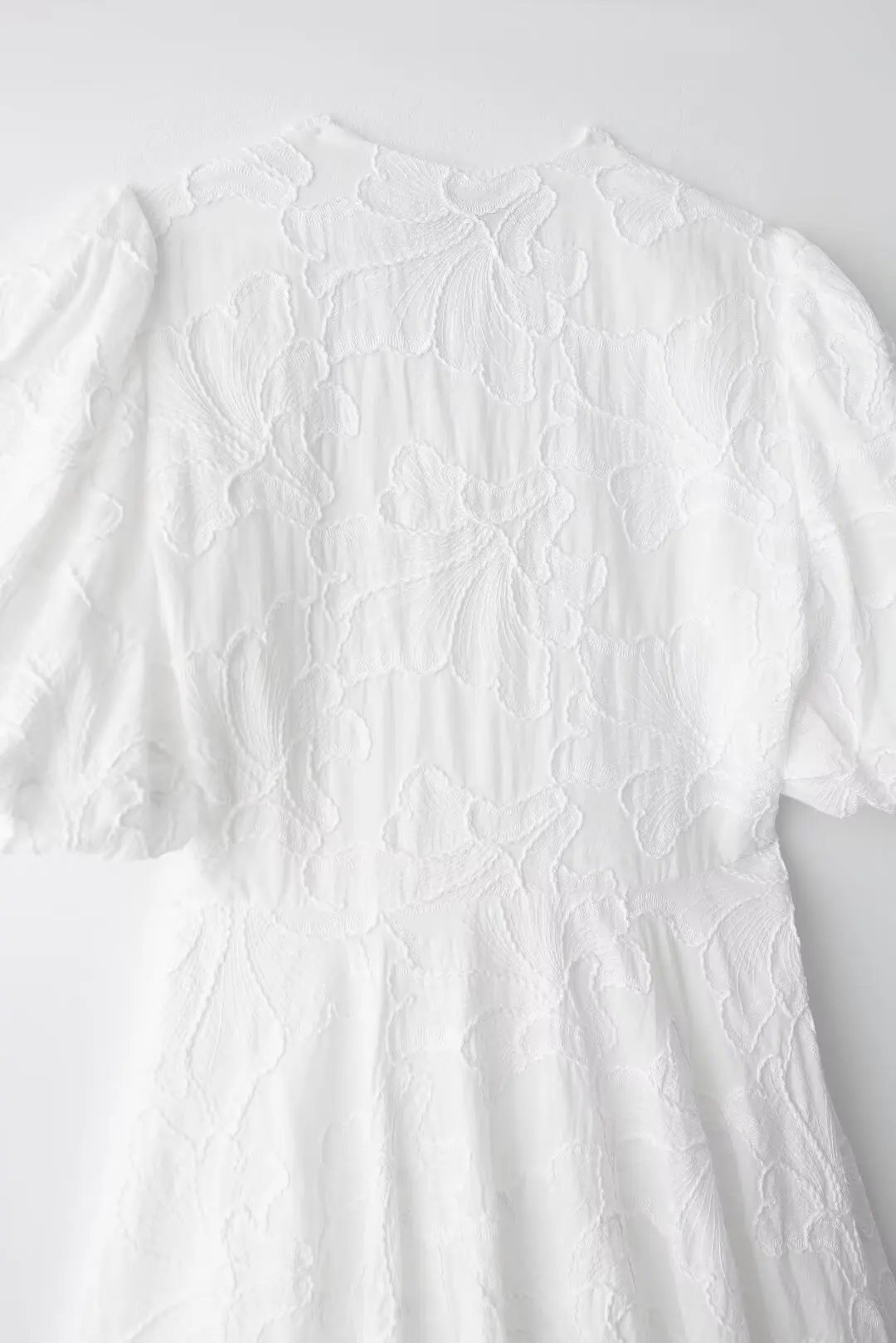 Tangada 2024 Summer Women Embroidery Cotton Dress Puff Short Sleeve Females White Mini Dresses 3H0401