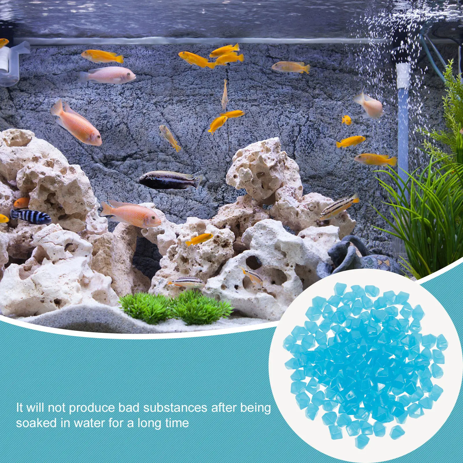 Aquarium Decoration Rock - 400Pcs Night Glow Gravel Resin Rocks
