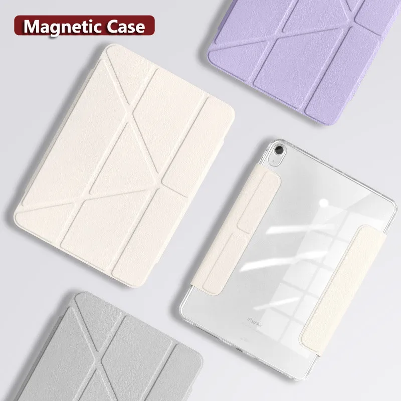 Magnetic Suction Case with Clasp for IPad Pro 11 2024 5th Gen 10th 10.9 2022 Air 5 4 for IPad 10.2 9th 8th 7 Clear Acrylic Cover