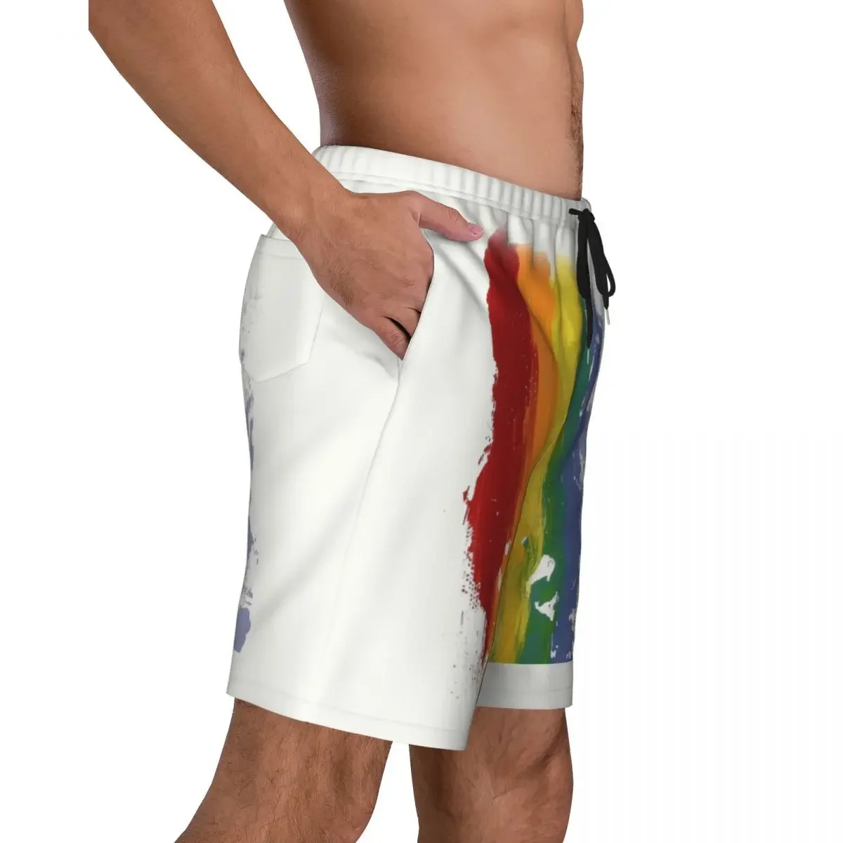 LGBT Rainbow Board Shorts Men Cool Beach Shorts Briefs Gay Pride Quick Dry Swimming Trunks