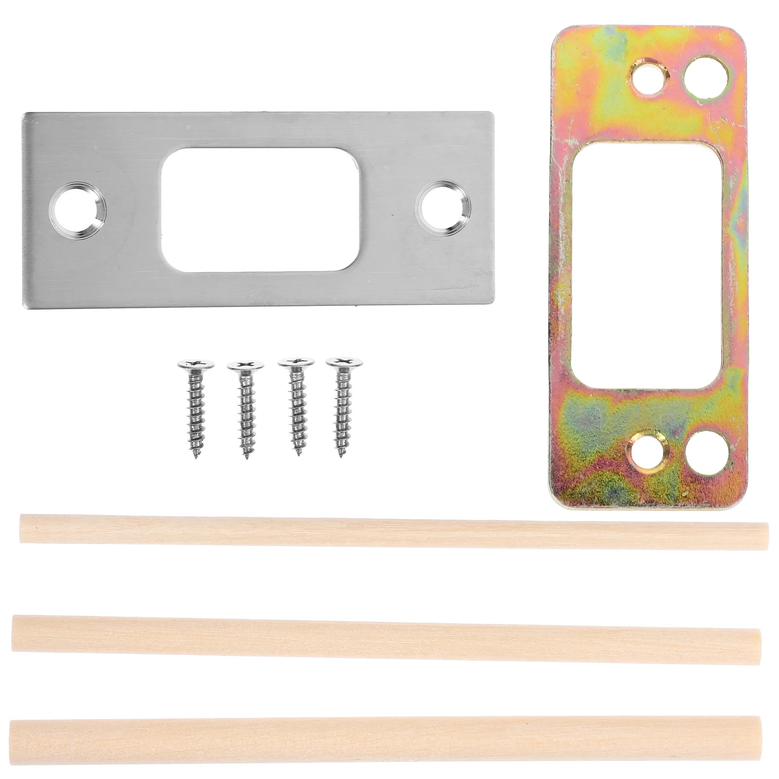 1 set di piastre di rinforzo per porta in acciaio inossidabile, guida in metallo durevole per la compatibilità della serratura della porta in legno, finitura elegante