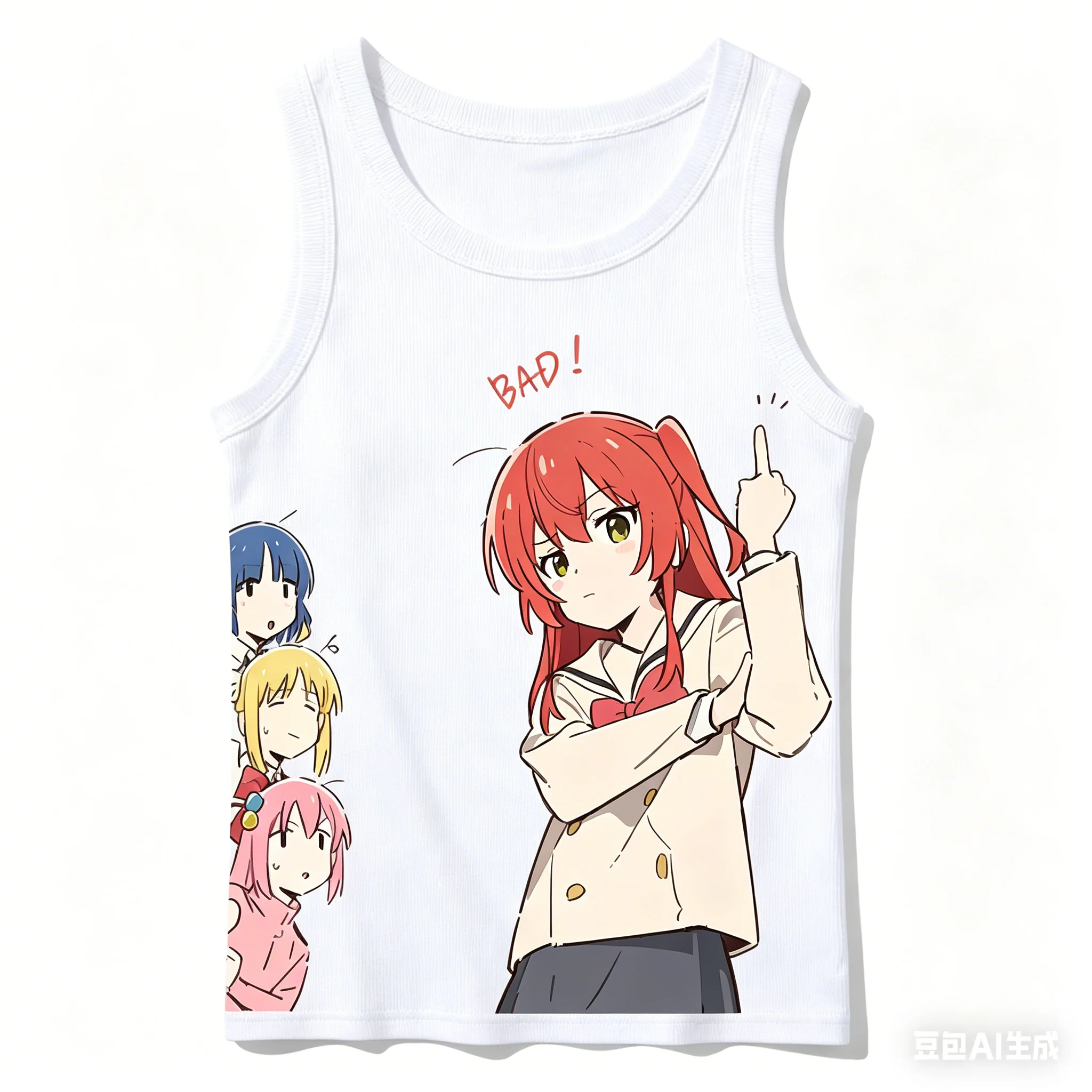 Bocchi the Rock! Ribbed Tank personality Clothes New Model Anime T-shirt Plus Size Streetwear Trendy Short Sleeves high quality