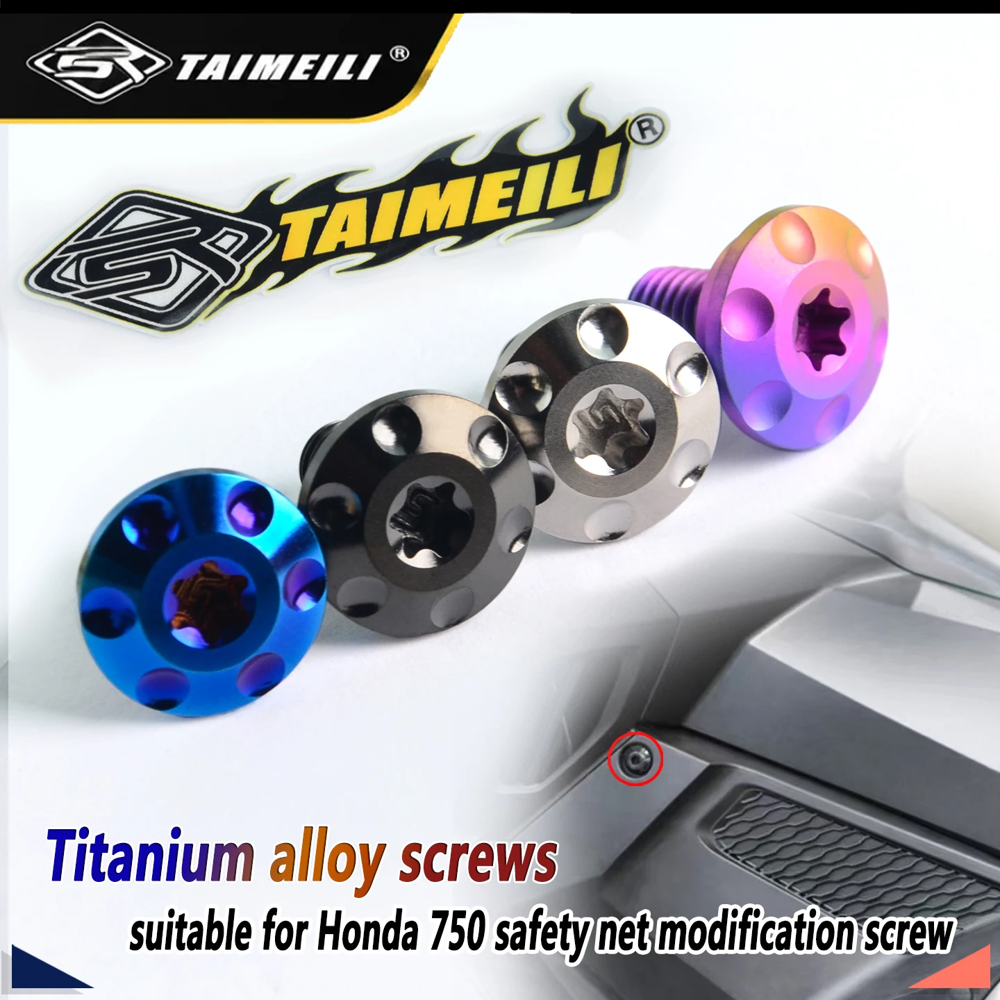 TAIMEILI Titanium Alloy Motorcycle Mod Screw Compatible Honda 750 Safety Net Shell Repair Replacement Bolt 1/2/4/8/10pcs