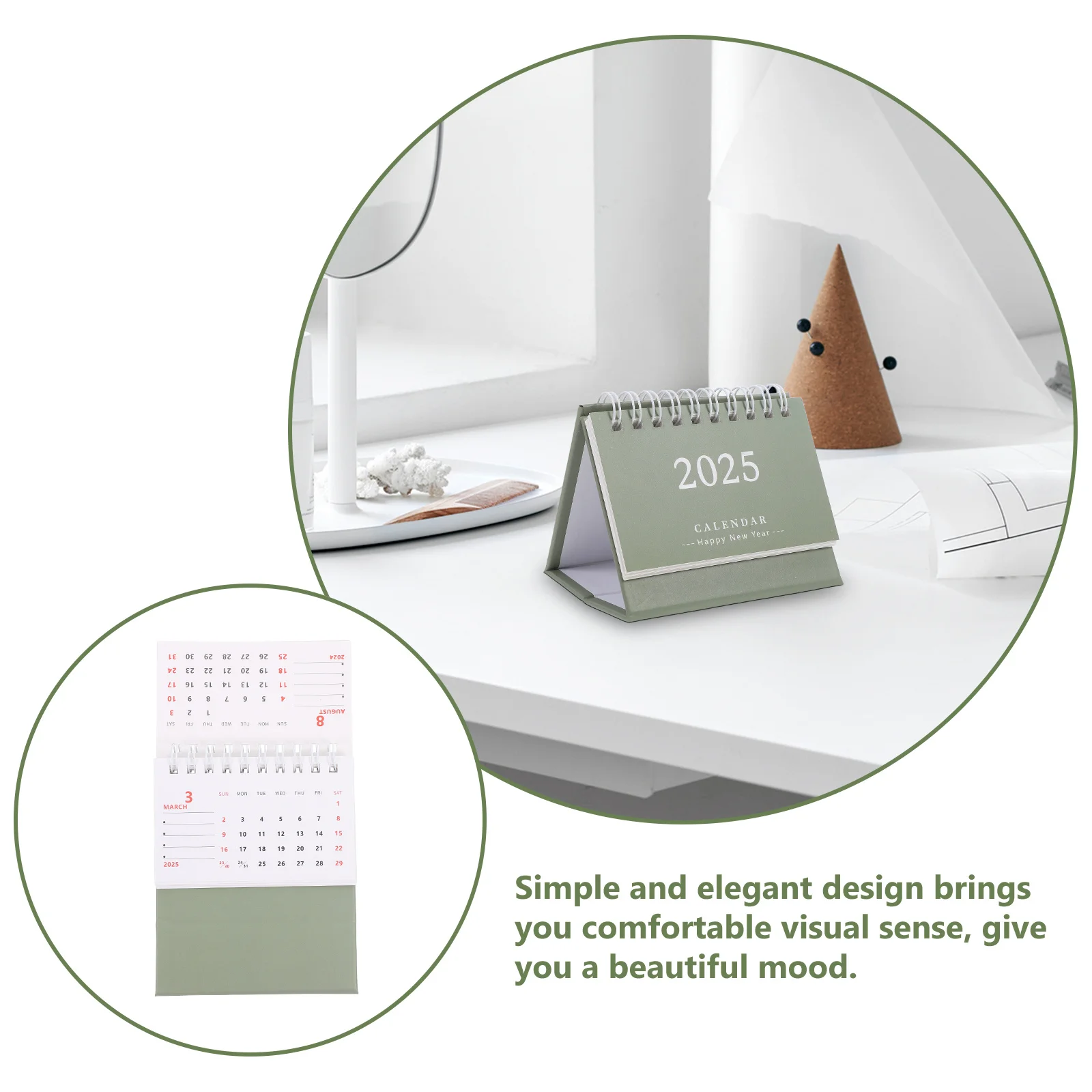 Mini Desktop 2025 Small Desk For Office Home Decorative Standing Monthly Flip Calendar Daily Use Office Supplies Household