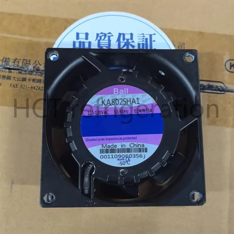 Brand new original KA8025HA1 110-120VAC 50/60Hz 0.14/0.13A 80*80*25mm All metal suitable for cooling chassis and cabinets Fan