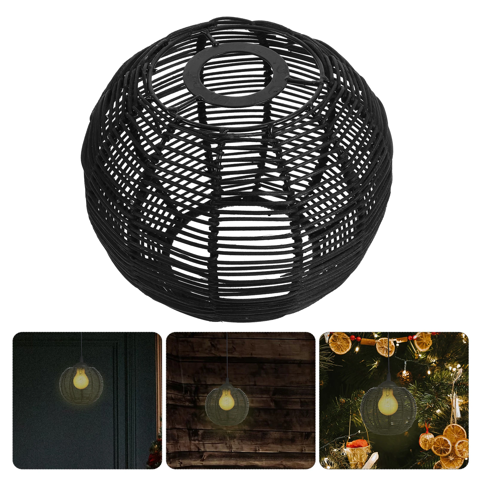 

Creative Woven Lamp Shade Pendant Ceiling Light Shade Rustic Woven Paper Iron Lampshade Replacement Hanging Light Cover Bar