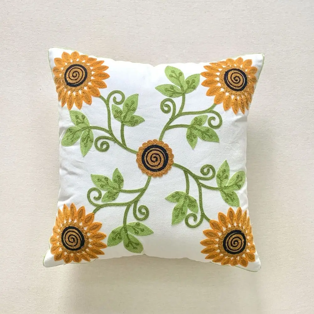 

New Year Gift 45x45cm Sunflower Pillow Cover Luxury Soft Throw Pillow Case Creative Comfortable Cotton Cushion Cover Adult