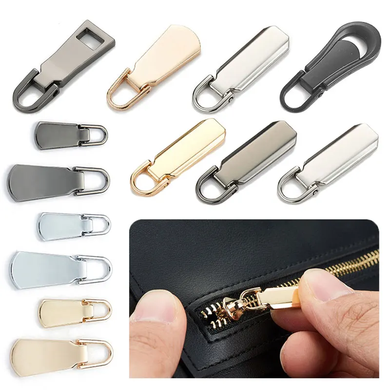 5Pcs Zipper Pull Replacement Metal Zipper Slider Handle Mend Fixer Zipper Tab Repair for Luggage Suitcase Backpack Jacket Bags