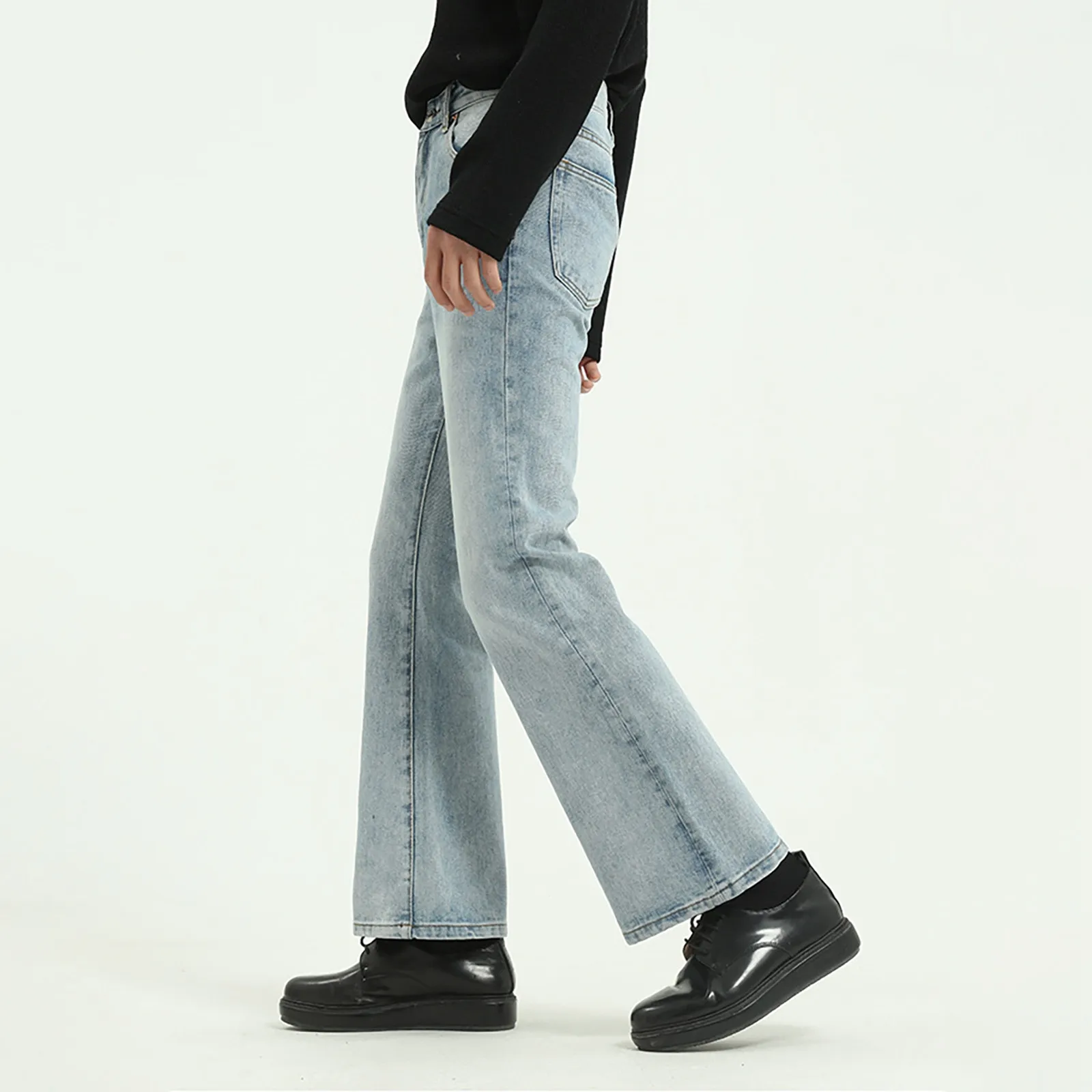 Męskie sześciokolorowe opcjonalne dżinsy Nieelastyczne dżinsy z wysokim stanem Micro-Horn Straight Leg Jeans Slim Personality Jeans Casual Pants