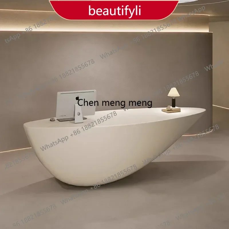 

01A Design Counter Desk Luxury Receiption Clothing Store Display Table Reception Exhibitor Simple Mostrador Postmodern Furniture