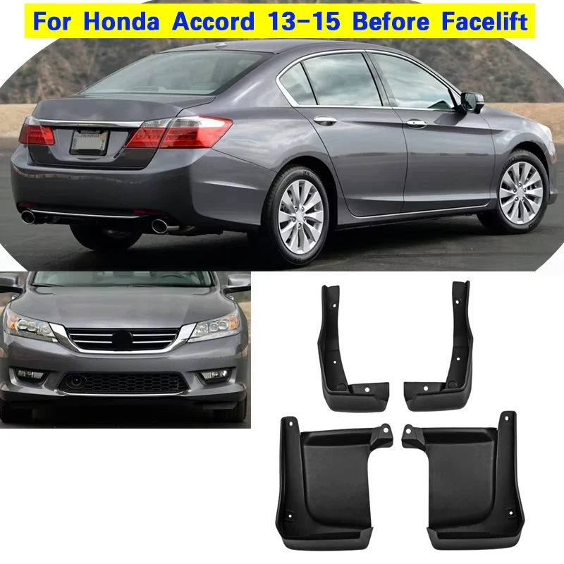 Fender Mud Flap Splash Guards Protect Rear Car Accessories 4PCS for Honda Accord 9 2013-2017 ‌Perfect-fit mud flaps‌