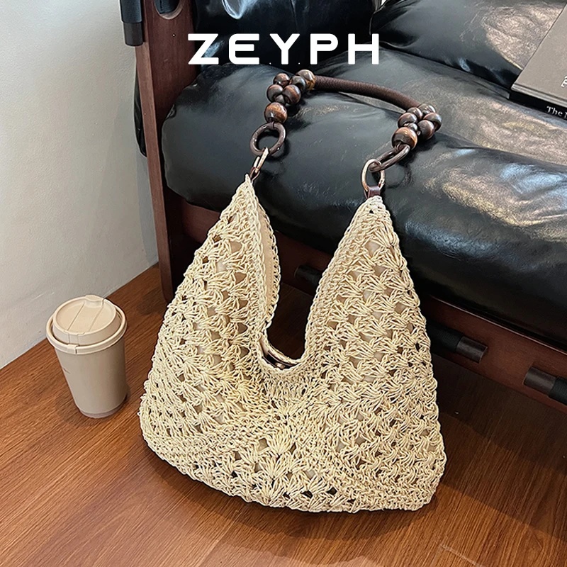 

Zeyph Chinese Style Handwoven Hollow Beach Bag Women s Spring Summer 2025 New Shoulder Bag Large Capacity Tote