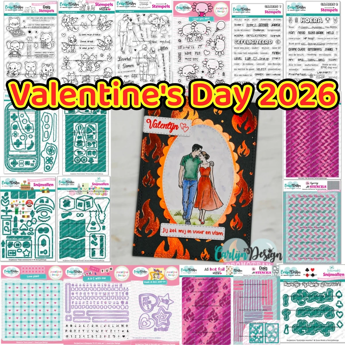 Valentines Day 2026 Hearts Game Console Alphabet Metal Cutting Dies Stencil Clear Stamps Hot Foil For DIY Decorating Gift Card