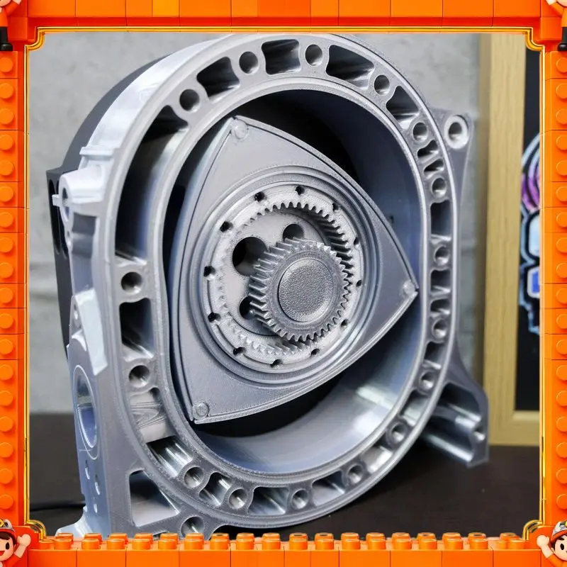 3D Printed Wankel Rotary Engine Model Electric Rotatable Desktop Ornament Stress Relief Toy Gift， Material Is Pla
