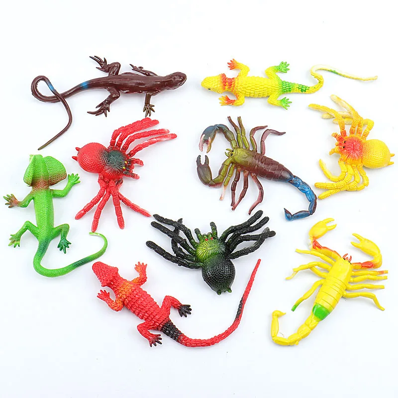 Hot Selling Compulsion Decompression Toys Simulation Animal Lizards Scorpions Spiders Model Toys Kid Animal Cognitive Toys Gifts