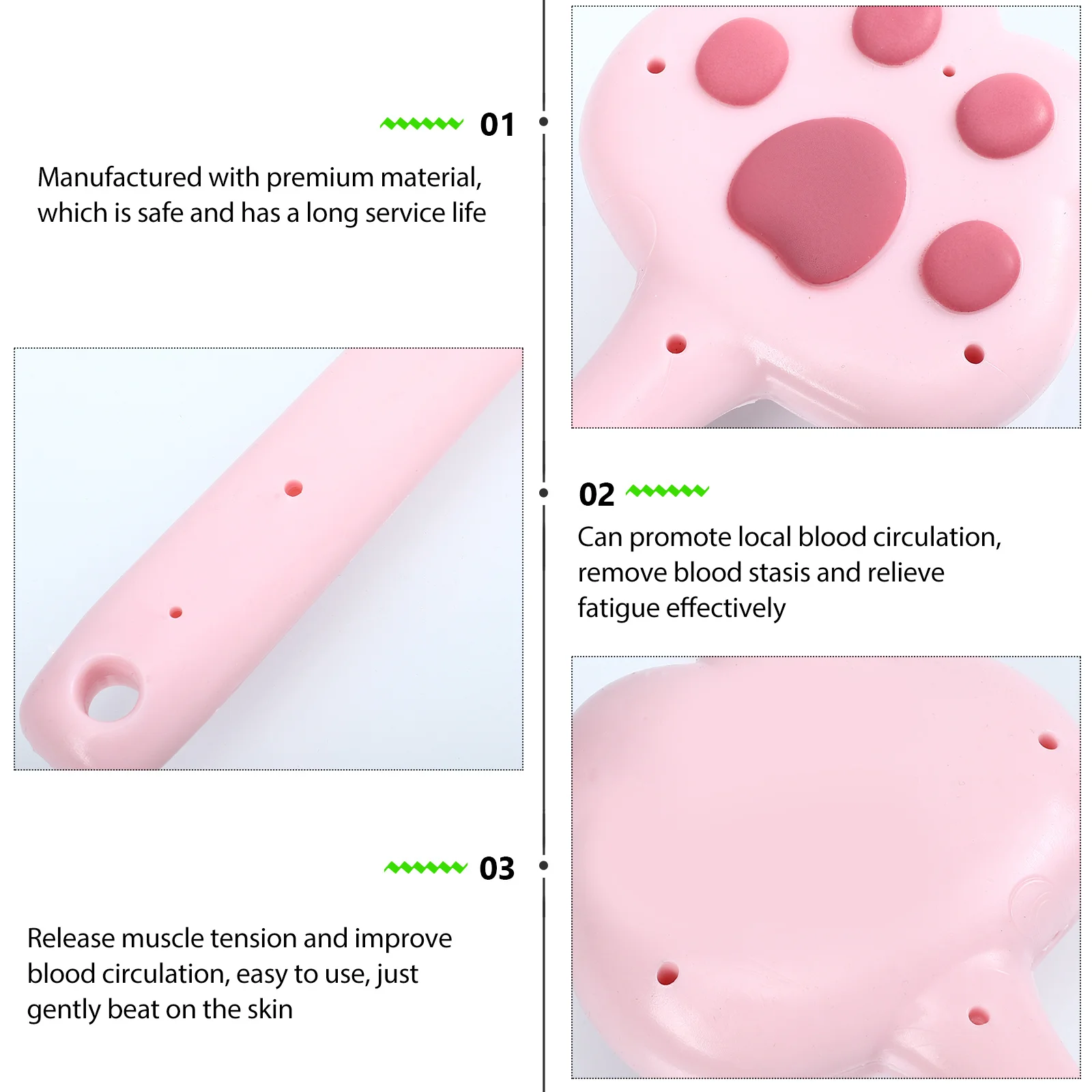 

Массажный молоток с кошачьим когтем, гладкий материал премиум-класса для шеи, плеч, спины, рук, ног, облегчение мышечного напряжения, кровообращения