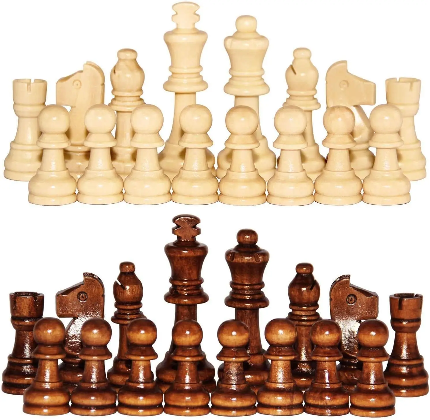

Set of Wooden Chess Pieces, 5.5 cm King, 32 Pieces Only, Board Not Included (Size: Medium)
