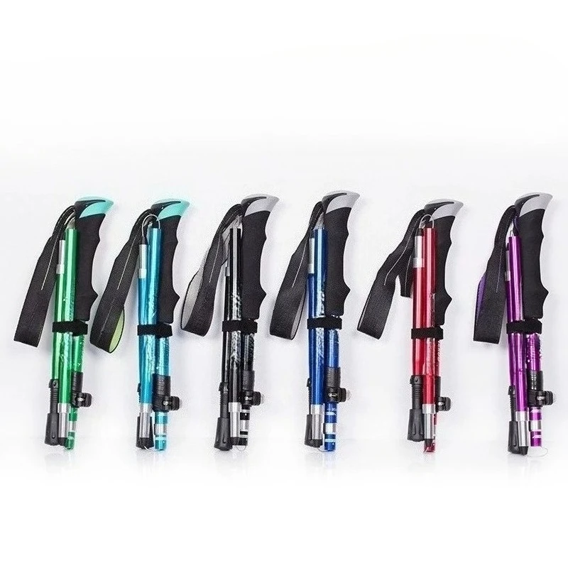 Retractable Foldable Aluminum Walking Canes Ultra Light Outdoor Climbing Trekking Hiking Support Poles