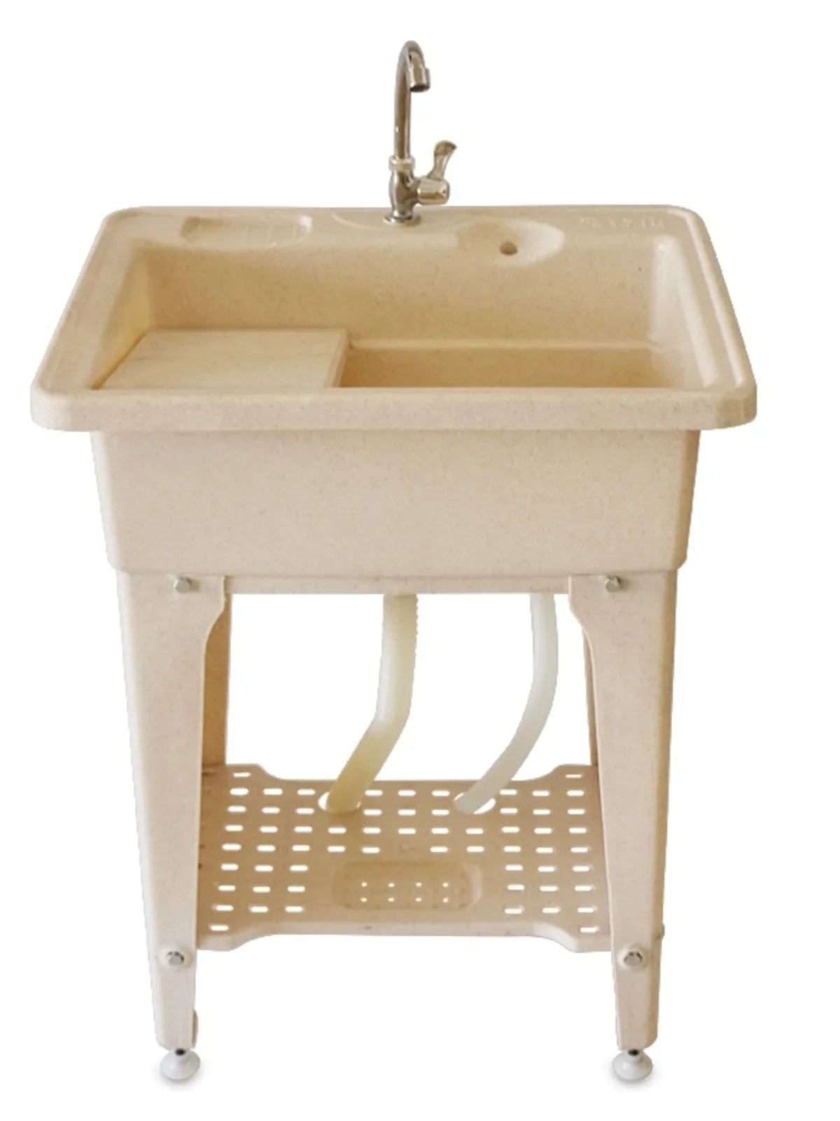 

Simple laundry table washbasin with washboard Household balcony washbasin integrated with washbasin