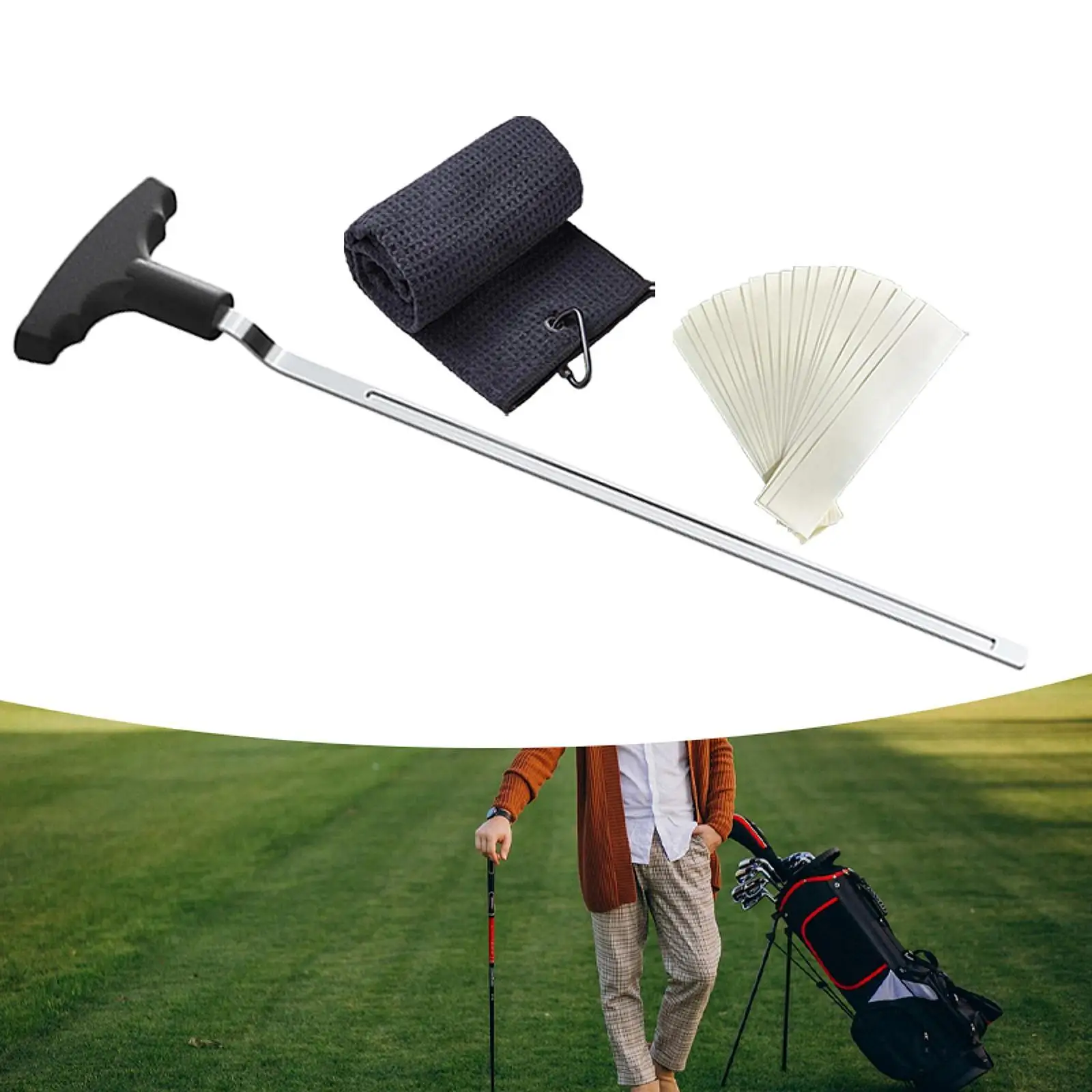 أداة إزالة قبضة الجولف لوازم الإمساك مع منشفة مزيل قبضة الجولف أداة إصلاح قبضة التوقف للاعبي الجولف المبتدئين #1