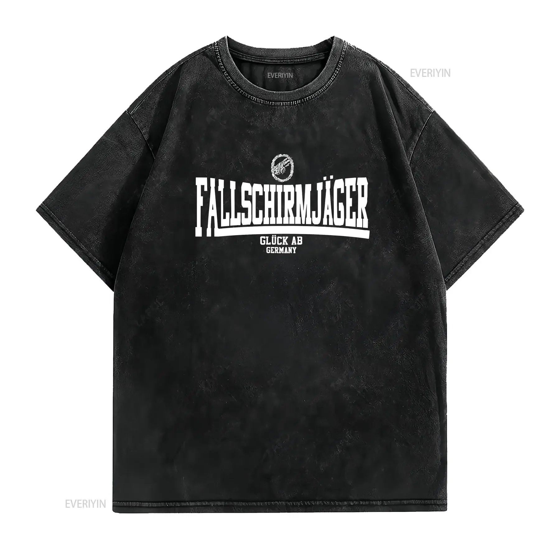 Paratrooper Lucky From Bundeswehr Airborne Troops T Shirt 44252 vintage Washed fashion Comfortable Versatile Stretched graphic