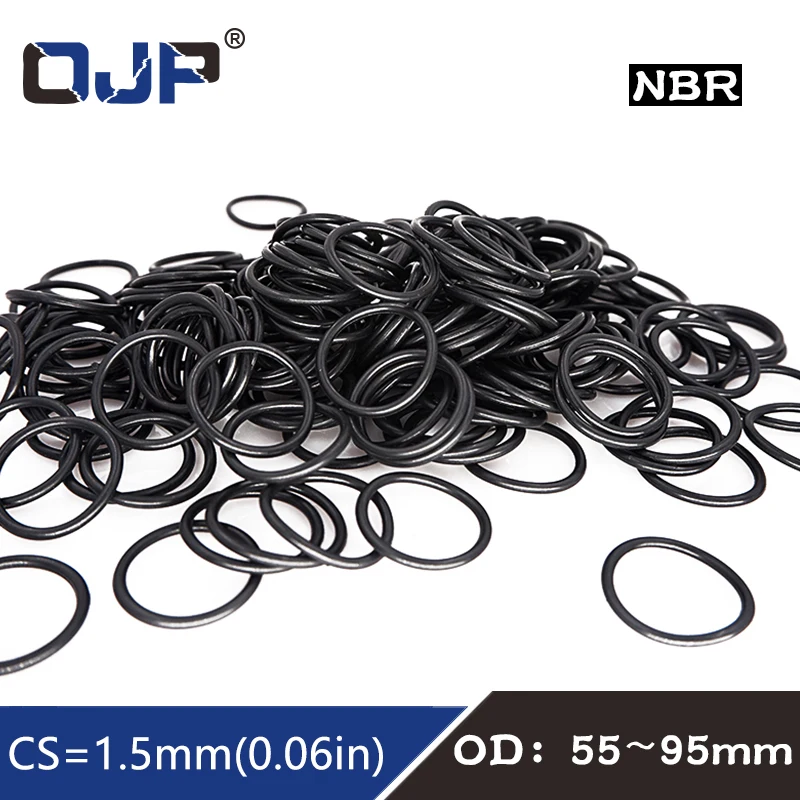 10PC/lot Rubber Ring NBR Sealing O Ring CS1.5mm OD52/55/58/60/62/65/70/72/75/80/82/85/90/95/100mm O-Ring Seal Nitrile Gaskets