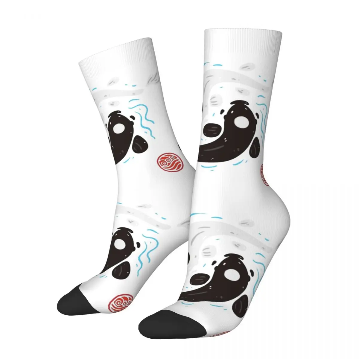 Harajuku Yin Yang Koi Fish Avatar The Last Airbender Basketball Socks Tui and La Polyester Long Socks for Women Men Breathable