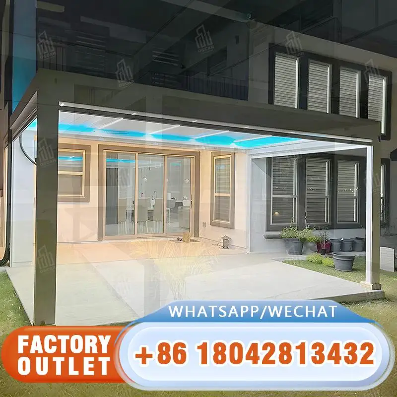 

3X4M 4X4M Солнцезащитный козырек с высокой устойчивостью к ветру, садовый декор, металлическая беседка, алюминиевая рама со свернутым экраном для балкона на заднем дворе, патио