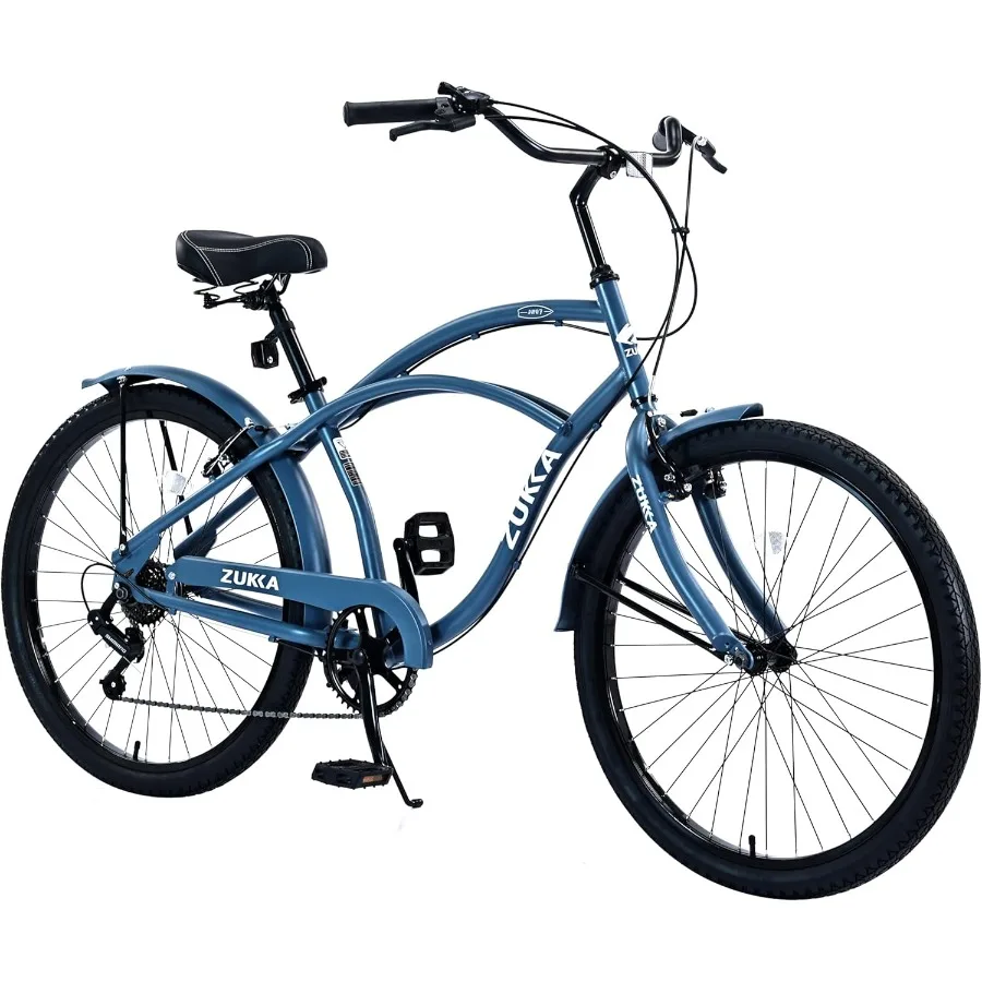 

Beach Cruiser Bike 26inch Wheel Bike 7 Speed Driven System VBrake Comfortable Commuter Bike for Women Men Senior