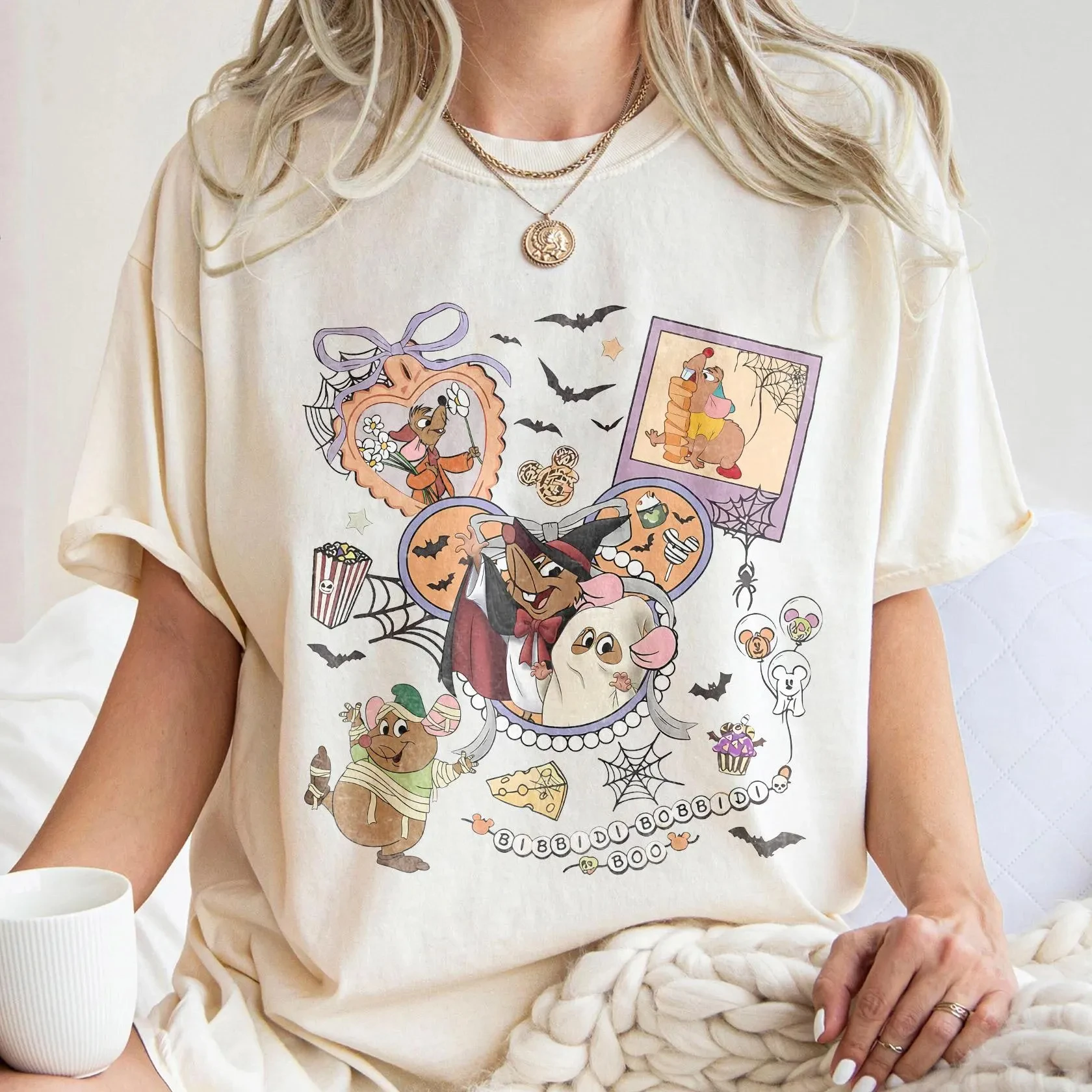 قميص Coquette Disney Jaq & Gus Gus Mummy للهالوين قميص Bibbidi Bobbidi Boo تي شيرت الأميرة سندريلا للهالوين #2