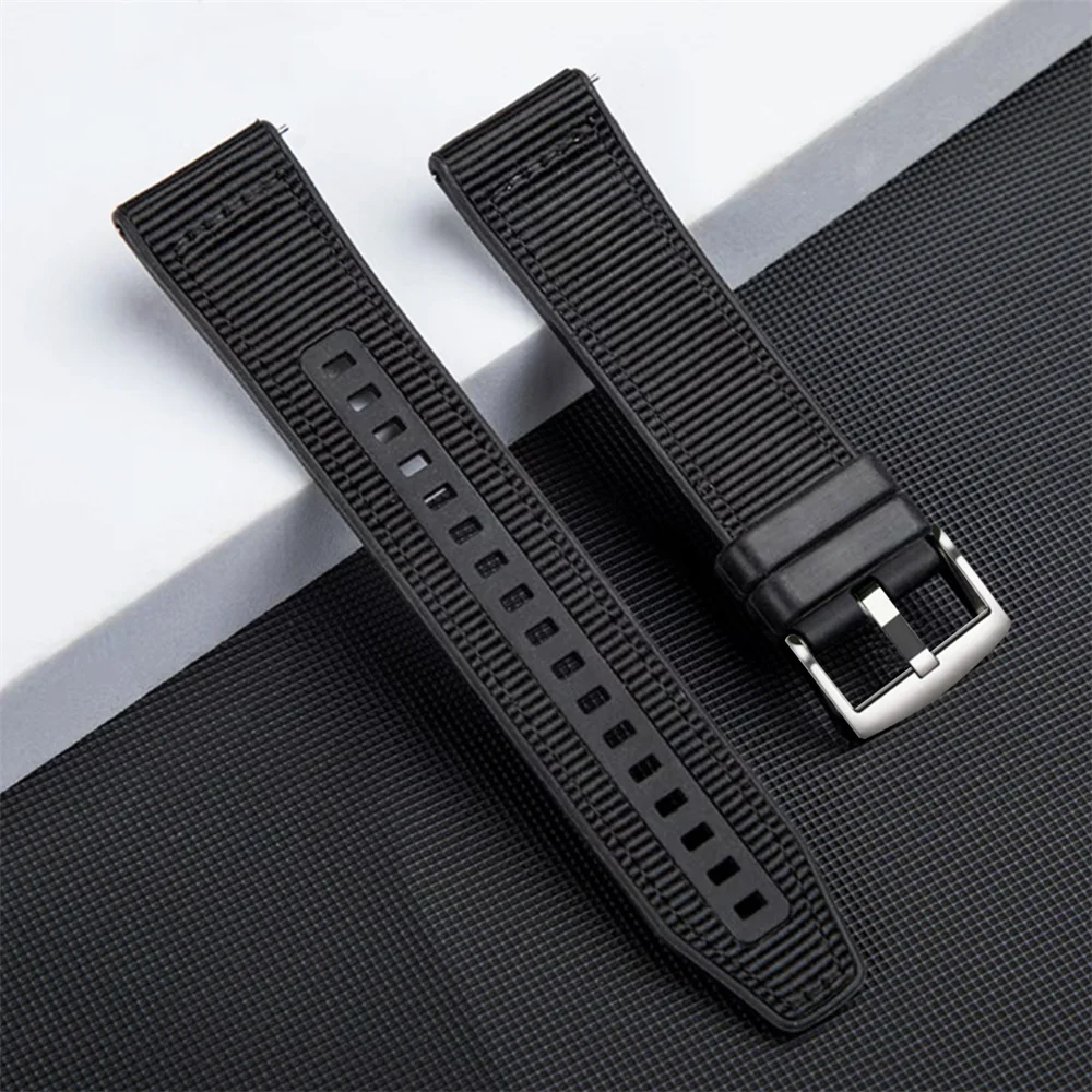 BEHUA 22mm Silicone+Woven Strap for Huawei GT 4 3 2 46mm 2e & Watch 4/3 Pro GT Runner Watchband Bracelet Sport Wristband Correa